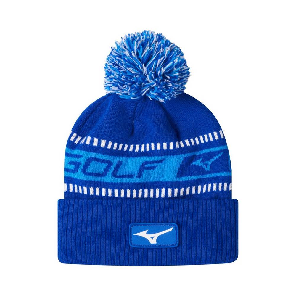 Gorro Mizuno Tour Knit Pom Invierno Hombre Azules/Blancas Ofertas GVBF-56142